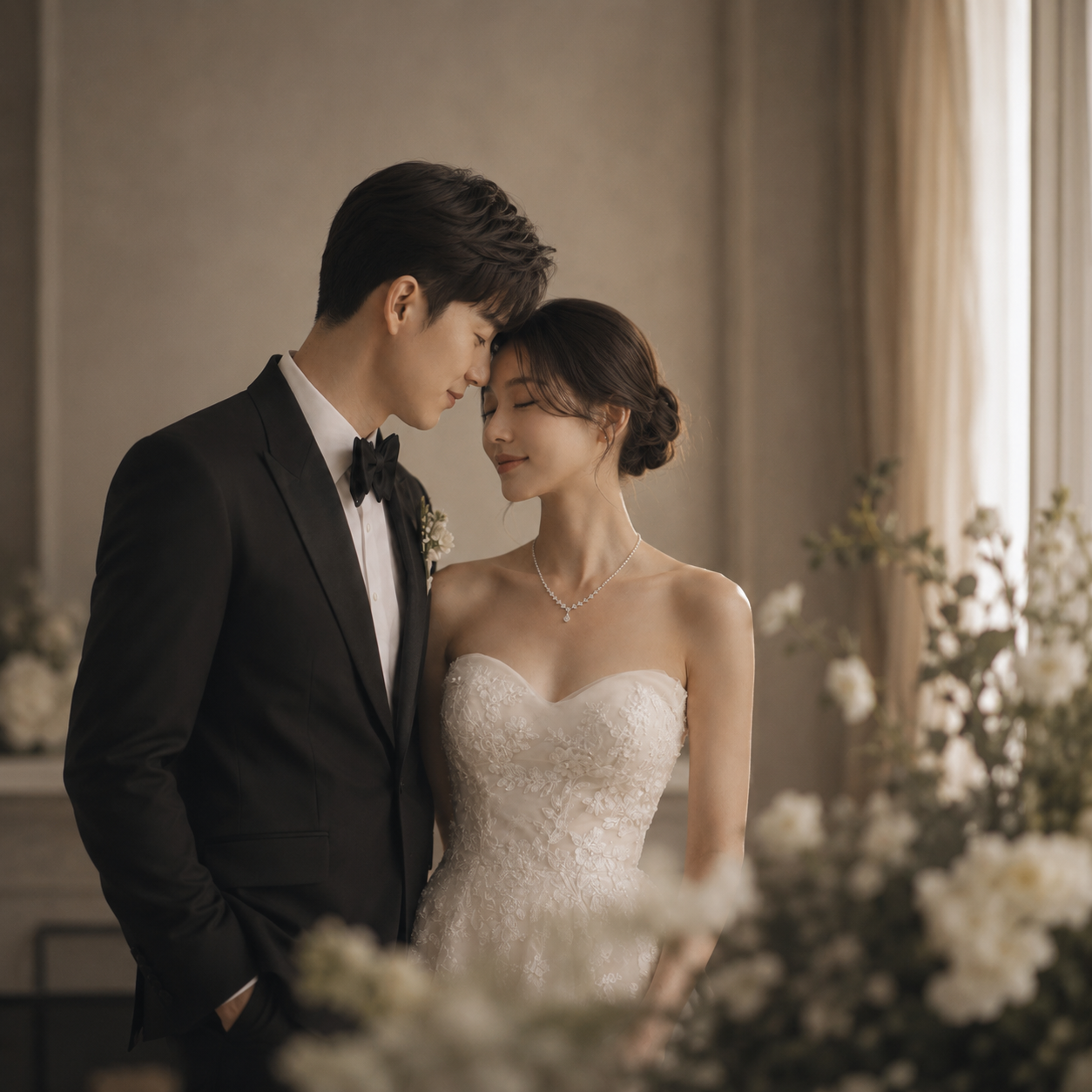 Couple wearing Kimfook jewelry