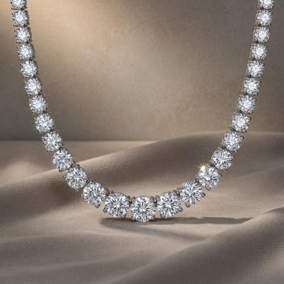 Diamond tennis necklace